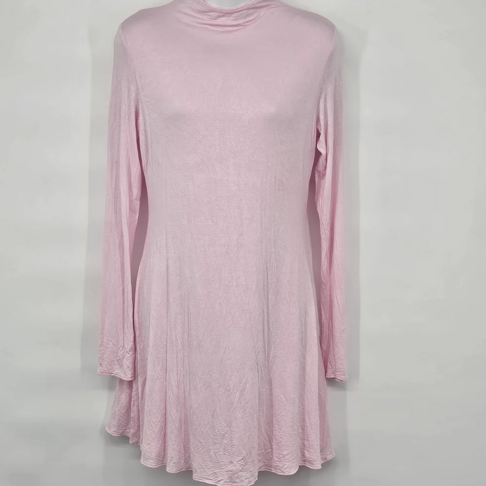 naked wardrobe Baby Pink Long Sleeve Swing Dress